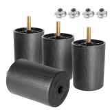 Masendelk 3 inch Plastic Furniture Legs, Round Tapered Table Legs Black Sofa Legs Replacement Legs with M8 Hanger Bolts for Couch Table Sofa, Pack of 4
