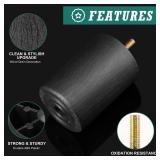 Masendelk 3 inch Plastic Furniture Legs, Round Tapered Table Legs Black Sofa Legs Replacement Legs with M8 Hanger Bolts for Couch Table Sofa, Pack of 4