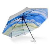 Cuby UV Sun Umbrella Compact Folding Travel Umbrella Auto Open and Close for Windproof, Rainproof & 99.9% UV Protection Parasol with Silver Anti-UV Coating