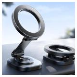 JOYROOM Fits MagSafe Car Mount, [360Â° Rotating Base & All-Metal] Magnetic Phone Holder for Car, Ultra Magnetic Car Phone Holder, Fits iPhone 16/16 Pro/16 Pro Max 15 14 13 & MagSafe Case