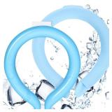 Neck Cooling Tube with Cover - Cooling Wrap with Reusable & Drip-Free Cover for Hot Weather, Gentle Cooling Relief, No More Condensation or Frostbite, Perfect for Indoor & Outdoor Use (1 Pcs-Blue)