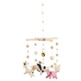 Mud Pie Nursery Crib Farm Animals Mobile, Multicolor