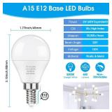 MAXvolador E12 LED 60W Equivalent Daylight White 5000K Ceiling Fan Bulbs, 600LM CRI 85+ Small Base Candelabra Bulbs, 6W Non-Dimmable, Pack of 6