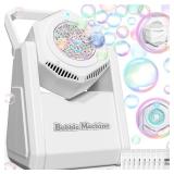 Bubble Machine for Kids Toddlers - Portable 90Â° Bubble Maker with Bubble Solution - Automatic Battery Operated Bubble Toys 20000+ Bubbles/Mins, Perfect for Parties, Birthday, Wedding, Christmas, Wh