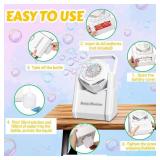 Bubble Machine for Kids Toddlers - Portable 90Â° Bubble Maker with Bubble Solution - Automatic Battery Operated Bubble Toys 20000+ Bubbles/Mins, Perfect for Parties, Birthday, Wedding, Christmas, Wh
