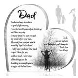 Yookeer Dad Gift Acrylic Father Appreciation Plaque Blessed Wish Papa Birthday Table Centerpiece from Son Daughter for 50th 60th 70th 80th Birthday Decor Thanksgiving(Heart)