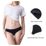 SHARICCA Women Postpartum Period Thongs 4 Layers Leakproof Underwear Panties for teen ladies 3 Pack (3Black, L)
