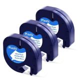 3 Pack 91331 White Plastic Label Compatible with DYMO Letratag Label Maker Tape Refills for Letra Tag 200B, 100H 100T, 1/2\" x 13