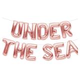 PartyForever UNDER THE SEA Balloons Banner Rose Gold Birthday Party Decorations Sign