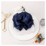 Ribbli Navy Satin Wired Ribbon 2.5 Inch Navy Blue Christmas Ribbon for Gift Wrapping Wreaths Garland Tree Decoration Crafts Home Decor-Continous 20 Yards