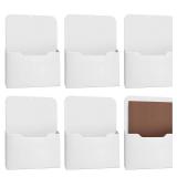 Epakh 6 Pack Magnetic File Holder Back to School Supplies Magnetic Paper Organizer Wall Mounted Mail Magazine Storage Pockets for Refrigerator, Whiteboard, Office, Classroom(White)