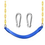 TURFEE Swing for Outdoor Swing Set - Pack of 1 Seat Replacement Kit with Heavy Duty Chains - Backyard Swingset Playground Accessories for Kids (Blue)