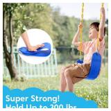 TURFEE Swing for Outdoor Swing Set - Pack of 1 Seat Replacement Kit with Heavy Duty Chains - Backyard Swingset Playground Accessories for Kids (Blue)