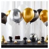 BLUE PANDA Pack of 15 Black Balloon Weights for Balloons (6 oz, 4.5 In) for Table Centerpieces and Birthday Party Decorations