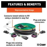 CURT 58974 Custom Towed-Vehicle RV Wiring Harness for Dinghy Towing, Fits Select Chevrolet Equinox Without LED Taillights, Black