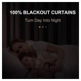 100% Blackout Shield Linen Blackout Curtains for Bedroom 96 Inches Long, Back Tab/Rod Pocket Living Room Drapes, Thermal Insulated Blackout Curtains 2 Panels Set, 50\" W x 96\" L, Beige