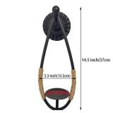 Aimto Wall Sconce Candle Holder Black Wall-Mount Metal Candle Holders Hanging Iron Wall Candle Sconce Holder and use Hemp Rope Decoration,for Home,Living Room, Bathroom, Dining Room, Set of 2