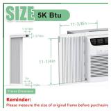 Memrita Window AC Side Panel with Frame Set,Air Conditioner Accordion Filler Curtain Replacement for Window AC Units,Fits Most 5,000 BTU Units,White,2 Pack
