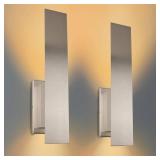Edwarmlux Indoor Wall Sconces, Modern Wall Lights, Up and Down Wall Mount Light, Dimmable Hardwired Wall Light for Bedroom, Living Room, Hallway, GU10 Bulbs Excluded, 2 Pack (Brushed Nickel)