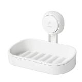 LEVERLOC Soap Dish Holder for Shower Suction Cup Wall Mounted Self Draining NO-Drilling Removable Bar Soap Sponge Holder for Bathroom Bathtub Kitchen Sink Waterproof Strong Vacuum Suction Adhesion