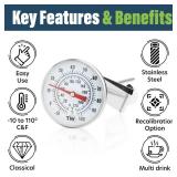Premium Milk Thermometer for Steaming Milk with Clip and 7 inch Probe
