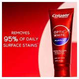 Colgate Optic White Purple Toothpaste for Whitening, Enamel-Safe Mint, 3 Pack, 4.2 oz
