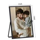 eletecpro 5x7 Metal Picture Frame with Real Glass Cover, Tabletop Display Photo for Multiple Size up to 5x7, Black Floating Photo Frame Diaplay 2x3, 3x5, 4x6 for Wedding, Party, Home Decor, Vertical