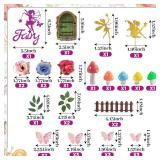 27PCS Fairy Cake Toppers, Pink Mushroom House Butterfly Cake Decoration Fairy Garden Party Supplies Favors for Fairy Birthday Party Baby Shower