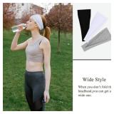 YONUF Fashion Headbands For Women Wide Headband Yoga Workout Head Bands Hair Accessories Band Black White Gray 6 Pack