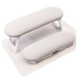 Subay Nail Arm Rest, Foldable PU Leather Nail Hand Rest for Acrylic Nails Cushion Hand Holder, Nail Hand Pillow Nail Art Accessories Tool for Nails Tech Manicure Pedicure Salon Home Use - Light Gray