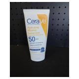 CeraVe 100% Mineral Sunscreen SPF 50 with Zinc Oxide & Titanium Dioxide, Hyaluronic Acid & Ceramides, Oil Free & Non-Greasy, Hydrating Mineral Sunscreen For Body, 5 oz