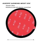 AYWFEY 4 Pack 95mm Black Adhesive Dashboard Pad Mounting Disk, Mounting Disk for Suction Cup, Dash Mount Pad, 3.74 Inch Universal Suction Cup Adhesive Disc for GPS, Smartphones, Car Cameras