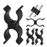 Timgle 4 Pcs Bimini Top Hardware Bimini Top Pole Clamps Bimini Bop Parts for Boats Pole Clamp Holder Boat Clip for Anti Rattle Bimini Brace Rowing Boat Dinghy Kayaks Accessories, Black