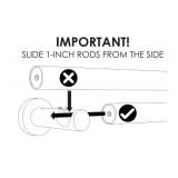 Ivilon Ceiling or Wall Mount Curtain Rod Brackets Holders for Curtain Rods of 7/8 and 1 Inch Diameter. Set of 2. Color Black
