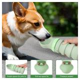 Collapsible Dog Water Bottne,Pet Travel Squeeze Bottles for Travel,Food Grade Silicone, to Go Puppy Essentials, Hiking Camping Trip Accessories(Green)