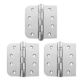 304 Stainless Steel Hinges Exterior Door Hinges Ball Bearing Door Hinge for Door 4 inch with 5/8 Radius Corners Commercial Interior Outdoor Heavy Duty Hinges (SUS304 Silver 4 inch)