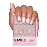 Glamnetic Press On Nails - Pinky Promise | Blush Short Squoval Nails, Reusable Stick On Fake Nails with Glue | Love In Bloom Spring Nails | 15 Sizes - 30 Nail Kit with Glue