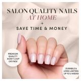 Glamnetic Press On Nails - Pinky Promise | Blush Short Squoval Nails, Reusable Stick On Fake Nails with Glue | Love In Bloom Spring Nails | 15 Sizes - 30 Nail Kit with Glue