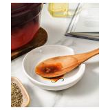 LE TAUCI Spoon Rest for Kitchen Counter, Spoon Rest for Stove Top, Farmhouse Kitchen Decor, Ceramic Utensil Holder for Cooking, 5 Inch - Set of 4, Oyster White