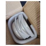 LE TAUCI Spoon Rest for Kitchen Counter, Spoon Rest for Stove Top, Farmhouse Kitchen Decor, Ceramic Utensil Holder for Cooking, 5 Inch - Set of 4, Oyster White