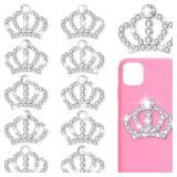 Syhood Crystal Rhinestone Crown Embellishments Rhinestone Embellishments Flatback Crystal Accessory for DIY Crafts Jewelry Making Phone Back Shell Wedding Decoration and Present Decoration(12 Pieces)