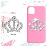 Syhood Crystal Rhinestone Crown Embellishments Rhinestone Embellishments Flatback Crystal Accessory for DIY Crafts Jewelry Making Phone Back Shell Wedding Decoration and Present Decoration(12 Pieces)
