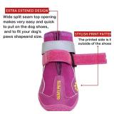 QUMY Dog Shoes for Large Dogs, Medium Dog Boots & Paw Protectors for Winter Snowy Day, Summer Hot Pavement, Waterproof in Rainy Weather, Outdoor Walking, Indoor Hardfloors Anti Slip Sole Purple Size 5