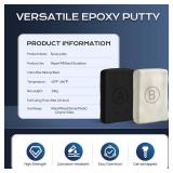 Boncart Epoxy Putty, 200g Fast Repair AB Epoxy Putty, High-Strength Two-Part Filler for Metal, Wood, Tile, Ceramics, Multi-Purpose Sculpt Clay for Bonding, Repairing, Sculpting (Black)