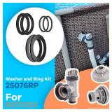 HENMI 25076RP Washer and Ring Kit for 1-1/2in Fittings, O-Ring Rubber Washer for Intex Pool Plunger Valves and Intex Replacement Gasket (6 pcs) - 10745, 10262 and 10255