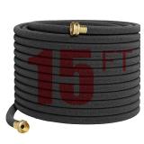 Araiozora Soaker Hose 15 FT,Heavy Duty Solid Brass Connector 1/2â Ruber Drip Irrigation Hose for Garden Flower Bed&Yard,Landscaping