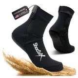 ShocSox Beach Volleyball & Sand Soccer Socks No-Holes Guaranteed Soles for Maximum Protection(US, Alpha, Large, Regular, Regular, Old Black)