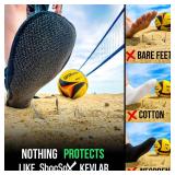 ShocSox Beach Volleyball & Sand Soccer Socks No-Holes Guaranteed Soles for Maximum Protection(US, Alpha, Large, Regular, Regular, Old Black)