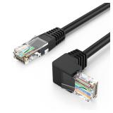 CableCreation CAT6 Ethernet Patch Cable RJ45 LAN Cable Gigabit Network Cord 90 Degree Downward Angled,Bandwidth up to 250MHz 1Gbps for PC, Router, Modem, Printer, Xbox, PS4, PS3-3.3 Feet,Black