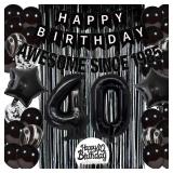 Vlipoeasn Black 40th Birthday Decorations for Her or Him, Awesome Since 1985 for 40th Birthday Party Decoration, Happy 40th Men Women Birthday Party Decorations